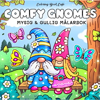 Coloring Book Cafe Comfy Gnomes. Mysig och gullig Cozy Coloring målarbok från Coloring Book Cafe (häftad)