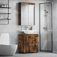 vidaXL Badrumsmöbelset med hylla TULUM Rökt ek Konstruerat trä