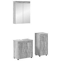 vidaXL Badrumsmöbelset med låda TULUM Grå Sonoma Konstruerat trä