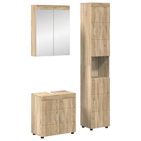 vidaXL Badrumsmöbelset TULUM 3 st Sonoma-ek 60 x 34 x 63 cm