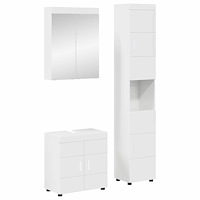 vidaXL Badrumsmöbelset TULUM 3 pcs Högblanka vita 60 x 34 x 63 cm