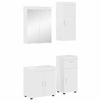 vidaXL Badrumsmöbelset med låda TULUM Högblanka vita Konstruerat trä