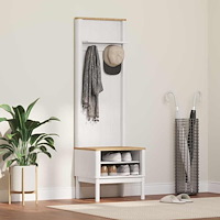 vidaXL Hallway skåp med hylla FLORO Vit 50 x 40 x 158 cm Massiv furu