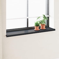 vidaXL Fönsterbräda Antracit med träkorn 140 x 35 x 4,5 cm PVC