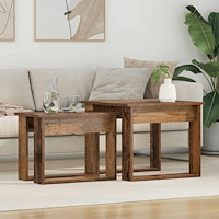 vidaXL Kaffebordsset 2 pcs Gammalt trä Konstruerat trä