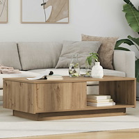 vidaXL Kaffeebord med låda Artisan Ek 95 x 55 x 31 cm Konstruerat trä