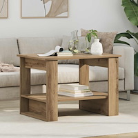 vidaXL Kaffeebord Artisan Ek 72 x 50 x 50 cm Konstruerat trä