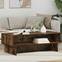 vidaXL Kaffeebord Rökt ek 100 x 46 x 35 cm Konstruerat trä