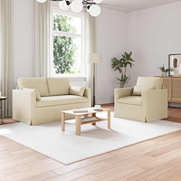 vidaXL Soffa 120cm 2 pcs Kräm Metall