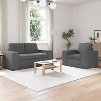 vidaXL Soffa 120cm 2 pcs Mörkgrå Metall