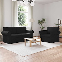 vidaXL Soffa 140cm 2 pcs Svart Metall