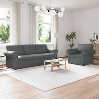 vidaXL Soffa 180cm 2 pcs Mörkgrå Metall