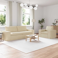 vidaXL Soffa 180cm 2 pcs Kräm Metall