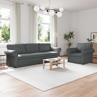 vidaXL Soffa 210cm 2 pcs Mörkgrå Metall