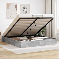 vidaXL Ottoman Sängram Betonggrå 193 x 120 x 25 cm Konstruerat trä