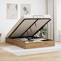 vidaXL Ottoman Sängram Artisan Ek 193 x 120 x 25 cm Konstruerat trä