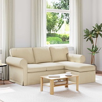 vidaXL Soffa Kräm 215 x 138 x 80 cm Metall