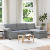 vidaXL Soffa 210cm Ljusgrå Metall