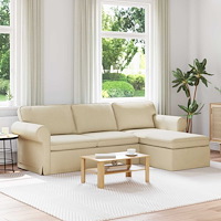 vidaXL Soffa 210cm Kräm Metall