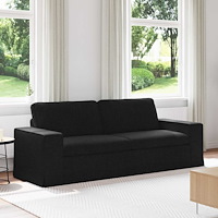 vidaXL Soffa Svart 222 x 80 x 82 cm Metall