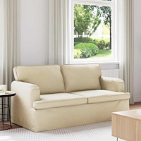 vidaXL Soffa 140cm Kräm Metall