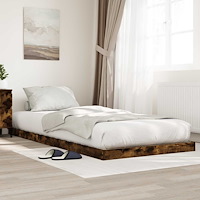 vidaXL Sängram Rökt ek 75 x 190 cm Konstruerat trä