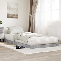 vidaXL Sängram Betonggrå 90 x 190 cm Konstruerat trä