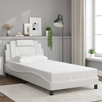 vidaXL Bed Frame "Viana" without Mattress White 100x203 cm Faux Leather