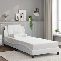 vidaXL Bed Frame without Mattress "Zadar" White 100x203 cm Faux Leather