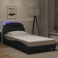 vidaXL Bed Frame "Viana" with LED without Mattress Black 100x203 cm