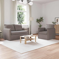 vidaXL Soffa 2 pcs Taupe Metall