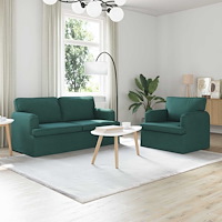 vidaXL Soffa 2 pcs Mörkgrön Metall