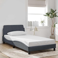 vidaXL Bed Frame "Dover" Dark Grey 100x203 cm Velvet
