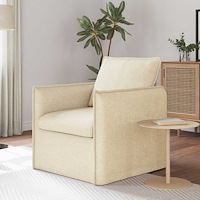 vidaXL Soffa 60cm Kräm Metall