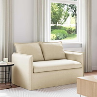 vidaXL Soffa 120cm Kräm Metall