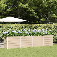 vidaXL Planteringskärl Elfenben 480 x 50 x 45 cm Galvaniserat Stål