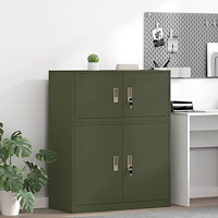 vidaXL Förvaringsskåp Olivgrön 90 x 40 x 40 cm Kallvalsat Stål