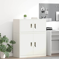 vidaXL Förvaringsskåp med lagring Vit 90 x 40 x 40 cm Kallvalsat Stål