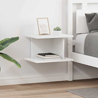 vidaXL Sängbord 2 pcs Vit 40 x 30 x 25 cm Konstruerat trä