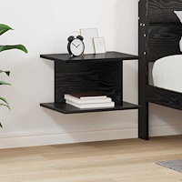 vidaXL Sängbord Svart Ek 40 x 30 x 25 cm Konstruerat trä