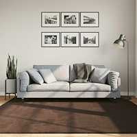 vidaXL Områdesmattor Fyrkantig HUARTE Brun 200 x 200 cm Polyester