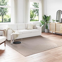 vidaXL Områdesmattor Fyrkantig PALMERAS Beige 240 x 240 cm Polyester