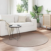 vidaXL Områdesmattor Rund PALMERAS Beige Ø 160 CM Polyester