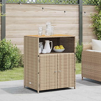 vidaXL Skåp med hylla Beige 70 x 50 x 87 cm Polyester och Roly Rattan
