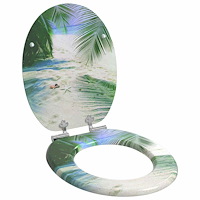 vidaXL Mjukt stängande toalettlock Grön 44 x 38 cm MDF-board