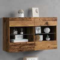 vidaXL TV Vägghylla Gammalt trä 98,5 x 30 x 60,5 cm Konstruerat trä