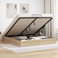 vidaXL Ottoman Sängram Sonoma-ek 193 x 120 x 25 cm Spånskiva