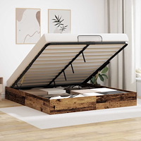 vidaXL Ottoman Sängram Gammalt trä 160 x 200 cm Konstruerat trä