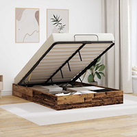 vidaXL Ottoman Sängram Gammalt trä 193 x 120 x 25 cm Spånskiva