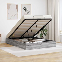 vidaXL Ottoman Sängram Grå Sonoma 193 x 120 x 25 cm Spånskiva